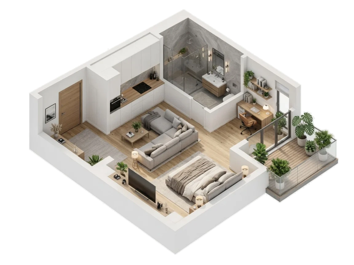 Floor plan drawing of The Allen